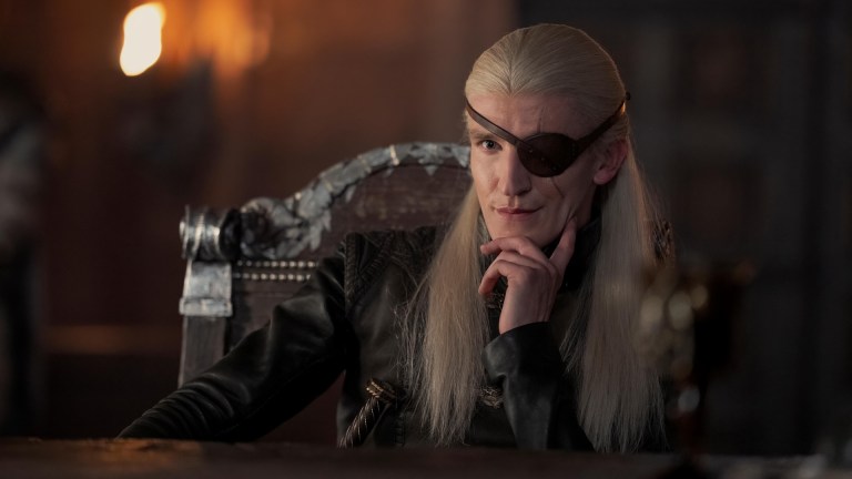 Aemond Targaryen (Ewan Mitchell) in House of the Dragon season 2.